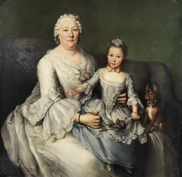 Dama noble con niña pequeña